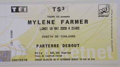 Foto: Verkauft Konzertscheine CONCERT MYLENE FARMER - ZENITH DE TOULOUSE LUNDI 18 MAI 2009