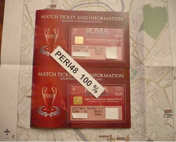 Foto: Verkauft Scheine für sportliche Ereignisse UEFA CHAMPIONS LEAGUE FINAL 2009 ROME - 2 TICKETS - ROME