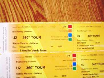 Foto: Verkauft Konzertscheine U2 360 - MILAN 8 JULY 09