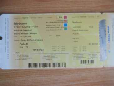 Foto: Verkauft Konzertscheine 3 BIGLIETTI PRATO B PER MADONNA A LUGLIO A MILANO - MILANO