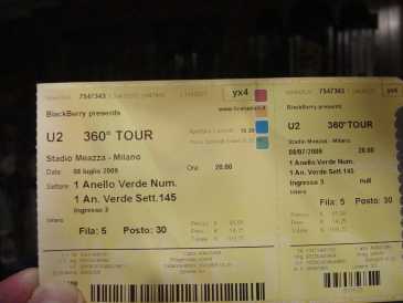 Foto: Verkauft Konzertschein U2  360 TOUR - STADIO  MEAZZA  MILANO