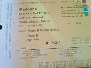 Foto: Verkauft Konzertscheine MADONNA MILANO 14-07 - MILANO