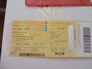 Foto: Verkauft Konzertschein CONCERTO U2 08/07/2009 1A FILA ARANCIO - MILANO