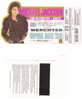 Foto: Verkauft Konzertschein CONCIERTO MICHAEL JACKSON - LOND 1988