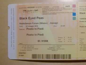 Foto: Verkauft Konzertscheine BLACK EYED PEAS - MILANO MEDIOLANUM FORUM