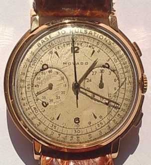 Foto: Verkauft Chronograph Uhr Männer - MOVADO - MOVADO CRONO 1943 ORO 18K