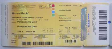Foto: Verkauft Konzertschein BIGLIETTO MICHAEL BUBLE' FORUM DI ASSAGO - FORUM DI ASSAGO