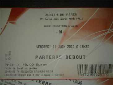 Foto: Verkauft Konzertscheine M - ZENITH DE PARIS