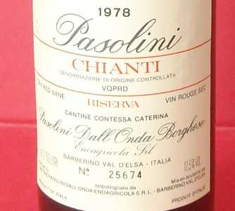 Foto: Verkauft Sammlungsgegenstand CHIANTI DELLE CANTINE PASOLINI - ANNATA 1978