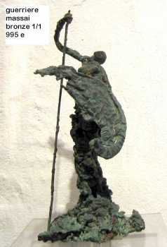 Foto: Verkauft Statue Bronze - GUERRIERE MASAI - Zeitgenössisch