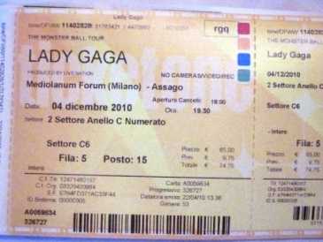 Foto: Verkauft Konzertscheine LADY GAGA - MILANO