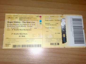 Foto: Verkauft Konzertscheine 2 BIGLIETTI ROGER WATERS - THE WALL LIVE 5 APRILE - MILANO