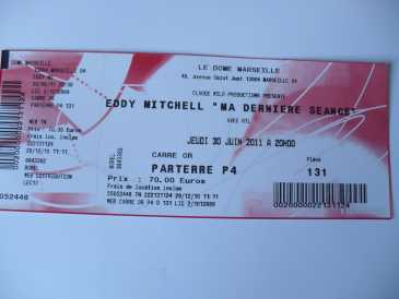 Foto: Verkauft Konzertschein EDDY MITCHELL AU DOME LE 30 JUIN 2011 - MARSEILLE