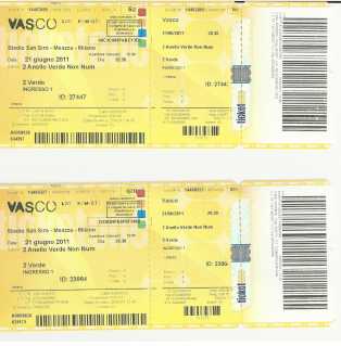 Foto: Verkauft Konzertscheine VASCO ROSSI - MILANO - MEAZZA