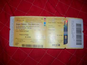 Foto: Verkauft Konzertschein VENDO BIGLIETTO CONCERTO ROGER WATERS 4 LUGLIO - P - MILANO (FORUM DI ASSAGO)