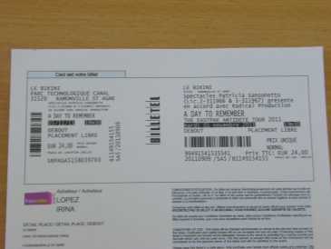 Foto: Verkauft Konzertschei A DAY TO REMEMBER, THE EASTPAK ANTIDOTE TOUR 2011 - RAMONVILLE, LE BIKINI