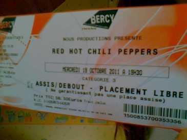 Foto: Verkauft Konzertschei CONCERT DES RED HOT CHILI PEPPERS - PARIS BERCY