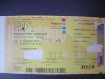 Foto: Verkauft Konzertschei CONCERTO LENNY KRAVITZ- PARTERRE- 21 NOV- ASSAGO ( - VIA GIUSEPPE DI VITTORIO, 6 - ASSAGO (MI)
