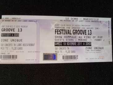 Foto: Verkauft Konzertscheine FESTIVAL GROOVE 13 - MARSEILLE
