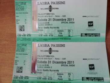 Foto: Verkauft Konzertscheine 2 BIGLIETTI SHOW DI CAPODANNO DI LAURA PAUSINI - ROMA PALALOTTOMATICA