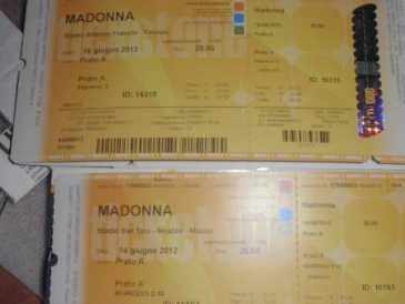 Foto: Verkauft Konzertscheine MADONNA BIGLIETTI PRATO A - FIRENZE E MILANO