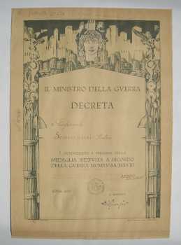 Foto: Verkauft Medaille BREVETTO DELLA MEDAGLIA INTERALLEATA / ANNO 1924 - Militärmedaille - Zwischen 1917 und 1939