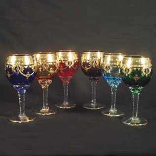Foto: Verkauft Glasgegenstände VETRO MURANO SERVIZIO 6 BICCHIERI ARLECCHINO - Glas