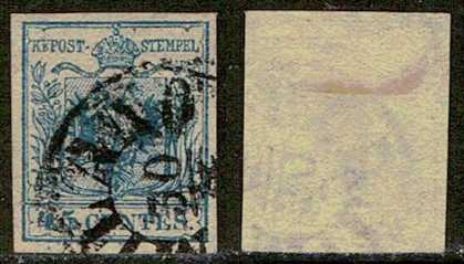 Foto: Verkauft Benutzter (annullierter) Stempel 1855 LOMBARDO-VENETO : 45 C. NO: 12  TA.III