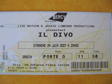 Foto: Verkauft Konzertschei IL DIVO 24 JUNE 2007 WORLD TOUR CONCERT - PARIS BERCY