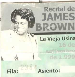 Foto: Verkauft Stempel / Postkart TICKET DE COLECCION DE JAMES BROWN - Musik