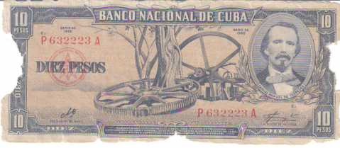 Foto: Verkauft Ticket / Schei / Tageskart 10 PESOS CUBAIN SIGNE PAR LE CHE GUEVARA - 7 ANS AVANT SA MORT