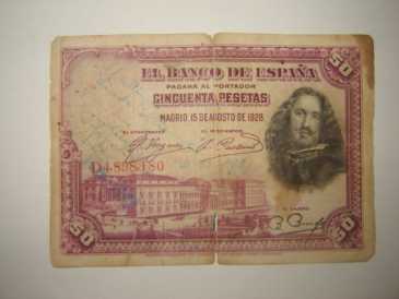 Foto: Verkauft Ticket / Schein / Tageskart BILLETE DE ESPANA DENOMINACION 50 PESETAS - MEXICO