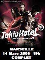 Foto: Verkauft Konzertscheine VENDS PLACES  TOKIO HOTEL MARSEILLE LE 14 MARS 200 - LE DOME DE MARSEILLE