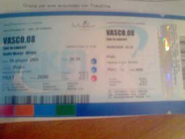 Foto: Verkauft Konzertscheine CONCERTO VASCO ROSSI MILANO 6/6/08 - MILANO - SAN SIRO