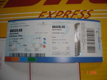 Foto: Verkauft Konzertschein VASCO LIVE 2008 - STADIO MEAZZA (SAN SIRO)