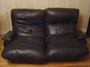 Foto: Verkauft Sofa für 2 ROCHE BOBOIS - CANAPE EN CUIR NOIR ROCHE BOBOIS