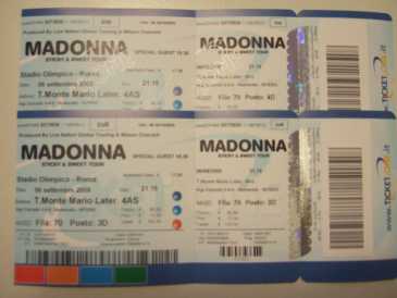 Foto: Verkauft Konzertscheine VENDO 2 BIGLIETTI CONCERTO DI MADONNA - ROMA