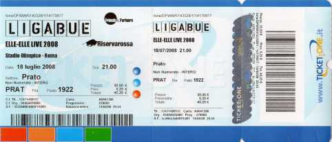 Foto: Verkauft Konzertschein CONCERTO LIGABUE 18-LUGLIO!!!!! - ROMA STADIO OLIMPICO
