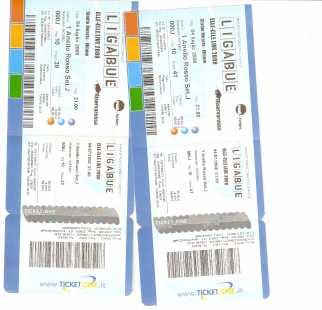 Foto: Verkauft Konzertscheine LIGABUE 4 LUGLIO - S.SIRO MILANO